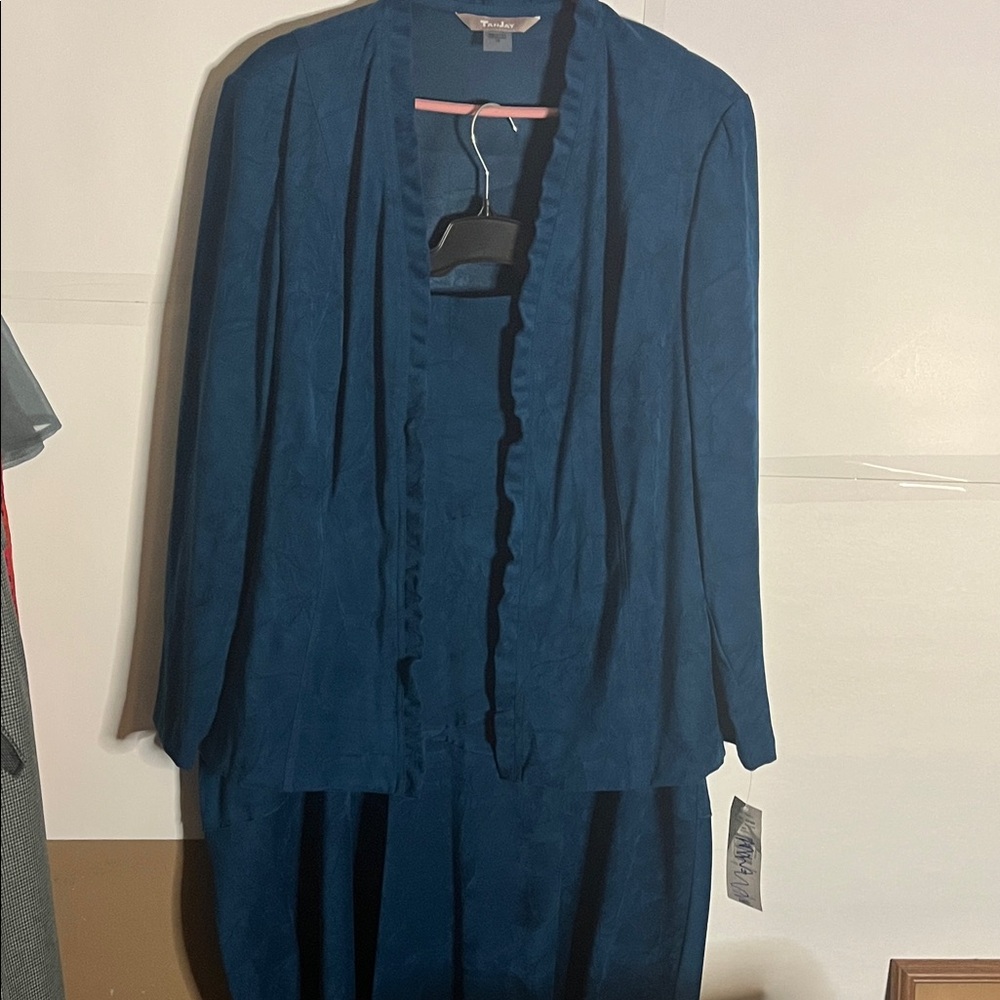 😄Steel blue NWT old stock 2 piece skirt set maxi flowy plus size